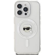 Karl Lagerfeld IML Karl Head Metal Frame MagSafe Back Cover for iPhone 16 Pro Max Transparent - Phone Cover