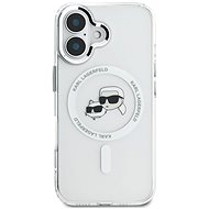Karl Lagerfeld IML K&CH Heads Metal Frame MagSafe Back Cover for iPhone 16 Transparent - Phone Cover