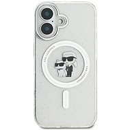 Karl Lagerfeld IML Glitter Karl and Choupette MagSafe Back Cover for iPhone 16 Transparent - Phone Cover