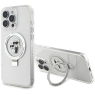 Karl Lagerfeld Ringstand Karl and Choupette MagSafe Back Cover for iPhone 16 Pro Max White - Phone Cover