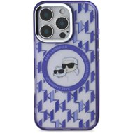 Karl Lagerfeld IML Monogram K&CH Heads MagSafe Back Cover for iPhone 16 Pro Purple - Phone Cover