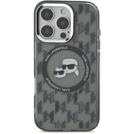 Karl Lagerfeld IML Monogram K&CH Heads MagSafe Back Cover for iPhone 16 Pro Max Black - Phone Cover