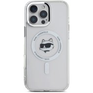 Karl Lagerfeld IML Choupette Head Metal Frame MagSafe Back Cover for iPhone 16 Pro Max Transparent - Phone Cover