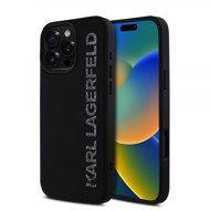 Karl Lagerfeld 3D Rubber Glitter Logo Back Cover for iPhone 16 Pro Max Black - Phone Cover