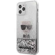 Karl Lagerfeld Liquid Glitter Iconic - Apple iPhone 12 Pro Max, Silver - Telefon tok