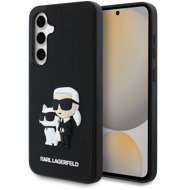 Karl Lagerfeld 3D Rubber Karl and Choupette Back Cover for Samsung Galaxy S24 FE Black - Phone Cover
