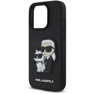 Karl Lagerfeld PU Saffiano Karl and Choupette Back Cover for iPhone 15 Pro Black - Phone Cover