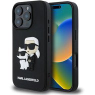 Karl Lagerfeld PU Saffiano Karl and Choupette Back Cover for iPhone 15 Pro Max Black - Phone Cover