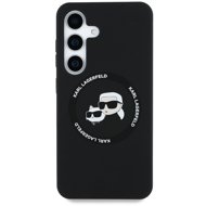 Karl Lagerfeld Liquid Silicone K&CH Heads MagSafe Back Cover for Samsung Galaxy S25 Black - Phone Cover