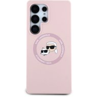 Karl Lagerfeld Liquid Silicone K&CH Heads MagSafe Back Cover for Samsung Galaxy S25 Ultra Pink - Phone Cover