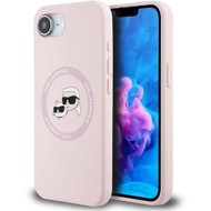 Karl Lagerfeld Liquid Silicone K&CH Heads MagSafe Back Cover for iPhone 16e/17e Pink - Phone Cover