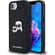 Karl Lagerfeld Fixed Glitter Metal K&CH Back Cover for iPhone 16e/17e Black - Phone Cover