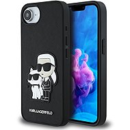 Karl Lagerfeld PU Saffiano Karl and Choupette Back Cover for iPhone 16e Black - Phone Cover