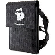 Karl Lagerfeld Saffiano Monogram Choupette NFT Phone Bag Black - Phone Case