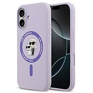 Karl Lagerfeld Liquid Silicone Karl and Choupette MagSafe Back Cover for iPhone 17 Purple - Phone Cover