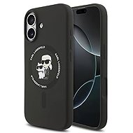 Karl Lagerfeld Liquid Silicone Karl and Choupette MagSafe Back Cover for iPhone 17 Black - Phone Cover