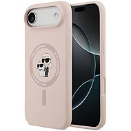Karl Lagerfeld Liquid Silicone Karl and Choupette MagSafe Back Cover for iPhone Air Pink - Phone Cover