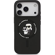 Karl Lagerfeld Liquid Silicone Karl and Choupette MagSafe Back Cover for iPhone Air Black - Phone Cover