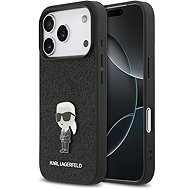 Karl Lagerfeld Fixed Glitter Metal Ikonik Back Cover for iPhone 17 Pro Black - Phone Cover