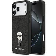 Karl Lagerfeld Fixed Glitter Metal Ikonik Back Cover for iPhone 17 Pro Max Black - Phone Cover