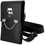 Karl Lagerfeld Saffiano Metal Ikonik Wallet Phone Bag Black tok - Mobiltelefon tok