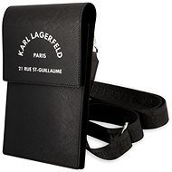 Karl Lagerfeld Saffiano Rue Saint Guillaume Wallet Phone Bag Black - Puzdro na mobil