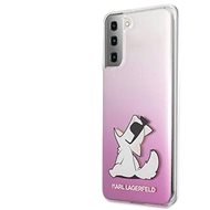 Karl Lagerfeld PC/TPU Choupette Eats Cover für Samsung Galaxy S21+ - Gradient Pink - Handyhülle