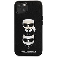 Karl Lagerfeld PU Saffiano Karl and Choupette Heads Cover für Apple iPhone 13 mini - Black - Handyhülle