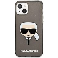Karl Lagerfeld TPU Full Glitter Karl Head Cover for Apple iPhone 13, Black - Phone Cover