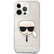 Karl Lagerfeld TPU Full Glitter Karl Head Cover for Apple iPhone 13 Pro Max, Silver - Phone Cover