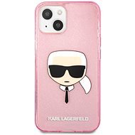 Karl Lagerfeld TPU Full Glitter Karl Head Apple iPhone 13 rózsaszín tok - Telefon tok