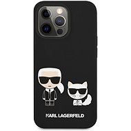 Karl Lagerfeld and Choupette Liquid Silicone for Apple iPhone 13 Pro, Black - Phone Cover