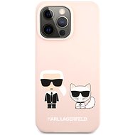 Karl Lagerfeld and Choupette Liquid Silicone for Apple iPhone 13 Pro Max, Pink - Phone Cover