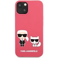 Karl Lagerfeld and Choupette Liquid Silicone na Apple iPhone 13 Red - Kryt na mobil