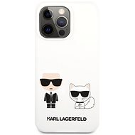 Karl Lagerfeld and Choupette Liquid Silicone Cover für Apple iPhone 13 Pro - Weiß - Handyhülle