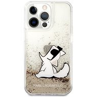 Karl Lagerfeld Liquid Glitter Choupette Eat Cover for Apple iPhone 13 Pro Max, Gold - Phone Cover