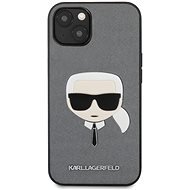 Karl Lagerfeld PU Saffiano Karl Head Cover for Apple iPhone 13, Silver - Phone Cover