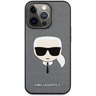 Karl Lagerfeld PU Saffiano Karl Head Cover for Apple iPhone 13 Pro, Silver - Phone Cover