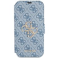 Guess PU 4G Metal Logo Book Case for Apple iPhone 13 Blue - Phone Case