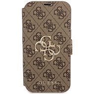 Guess PU 4G Metal Logo Book Case for Apple iPhone 13 Brown - Phone Case