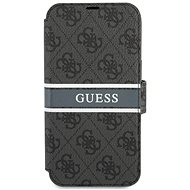 Guess PU 4G Printed Stripe Book Case for Apple iPhone 13 Pro Grey - Phone Case