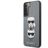 Karl Lagerfeld Saffiano K&C Heads Cover for Samsung Galaxy S21+ Silver - Phone Cover