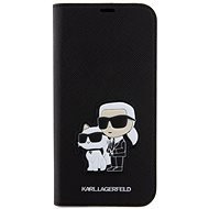 Karl Lagerfeld PU Saffiano Karl and Choupette NFT Book Handyhülle für iPhone 15 Pro Max Schwarz - Handyhülle