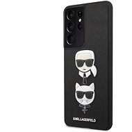 Karl Lagerfeld Saffiano K&C Heads Cover für Samsung Galaxy S21 Ultra - schwarz - Handyhülle