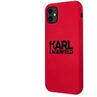 Karl Lagerfeld Stack Black Logo Silikónový Kryt na Apple iPhone 11 Red - Kryt na mobil