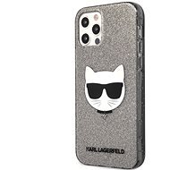 Karl Lagerfeld Choupette Head Glitter Apple iPhone 12/12 Pro fekete tok - Telefon tok