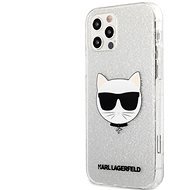 Karl Lagerfeld Choupette Head Glitter Kryt für Apple iPhone 12/12 Pro Silber - Handyhülle