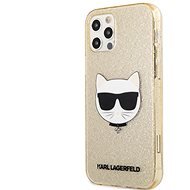 Karl Lagerfeld Choupette Head Glitter Cover for Apple iPhone 12/12 Pro, Gold - Phone Cover