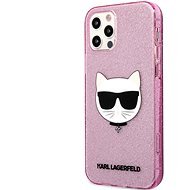 Karl Lagerfeld Choupette Head Glitter Kryt na Apple iPhone 12 Pro Max Pink - Kryt na mobil