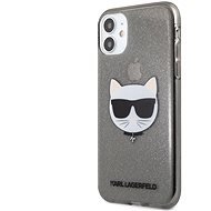 Karl Lagerfeld Choupette Head Glitter tok Apple iPhone 11 készülékhez - fekete - Telefon tok